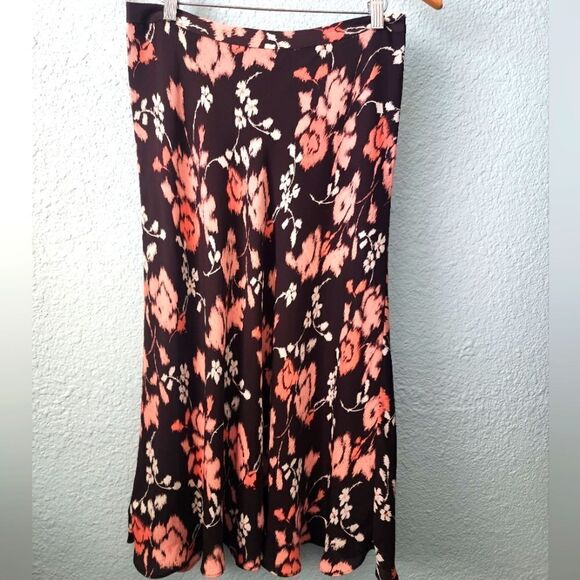Kate Hill floral skirt Silk lined - Picture 1 of 7